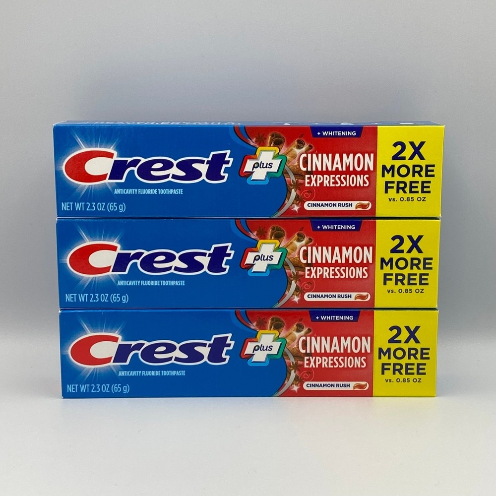 Crest Plus Expressions Cinnamon Rush Whitening Toothpaste 2.3oz each - 3 Pack